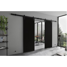 Dubultās bīdāmās durvis AURA DUO Loft R, melns